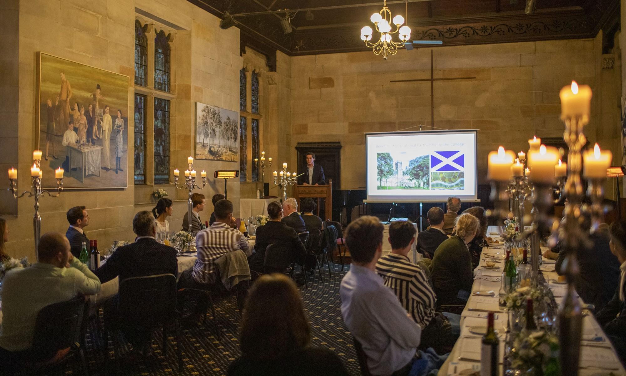 St Andrew's College Kinross Mackie Chapel conferences events table plan